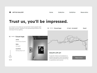 Artyus - Art Gallery Home Page branding design logo typography ui ux