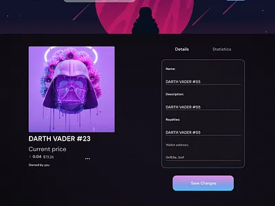 NFT Royalty Share branding design ui ux