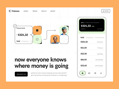 Expense management: product website and app applications banking budgeting digital product expense management finance fintech fintech design fintech website marketing website mobile app payments paypal product website saas design saas mobile subscriptions tracking transactions transfers