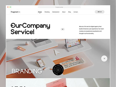Fragment Design Agency - Service Page agency branding company design design agency minimal service page ui web web design website