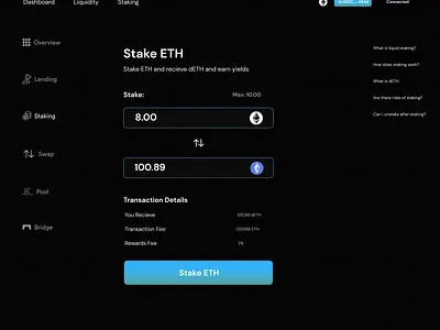 Liquid Staking dApp branding design graphic design ui ux
