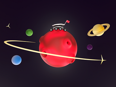 Mars Rover 3d 3dart b3d blender comet cycles design illustration mars planet render robot rover space web