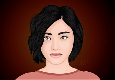 Vector Portrait of Short Hair Girl 3d animation branding cartoon cartoon art cartoon face cartoon your face cartoon your self in vector face illustration girl girl face girl face vector graphic design logo motion graphics realistic realistic face ui vector vector face