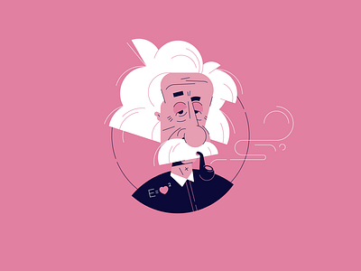 E=♥² albert einstein animation character einstein flat illustration vector