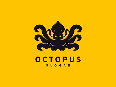 Octopus silhouette logo vector illustration design graphic logo vector