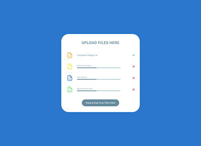 Files Upload Component bootstrap close complete component concept design drag drop file loader mobile ui mockup ui upload ux