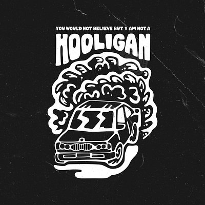 Definitely not hooligan cartoon illustration retro vintage