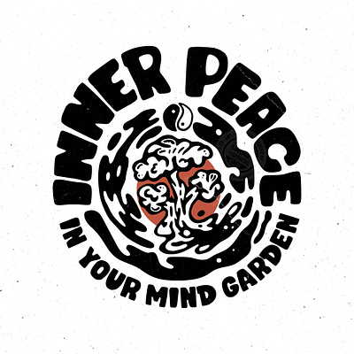 Inner peace cartoon illustration retro vintage