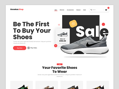 Download Free onnekas Shoes Shop Xd File Uidriver branding design shoes shopify store ui ux web website