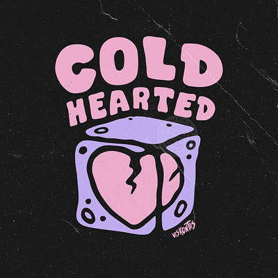 Cold Hearted cartoon illustration retro vintage