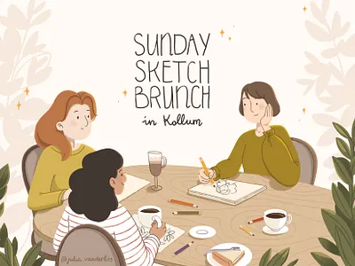 Sunday Sketch Brunch Poster – September app illustration illustration poster social media web illustration