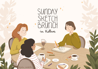 Sunday Sketch Brunch Poster – September app illustration illustration poster social media web illustration