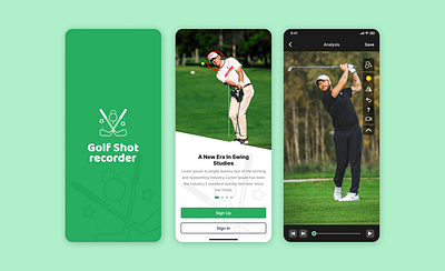 Golf shot app design app ui design branding design golf golf app golf recorder golf short golf ui graphic design illustration logo short ui ui ux design vector