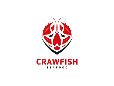 Crawfish lobster seafood logo design, prawn vector illustration black design logo vector