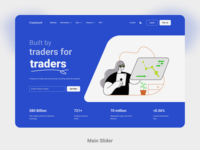 Main slider app concept crypto design exchange figma home landing main slider site ui ux