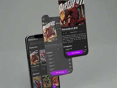 Comic Reading App animation app bar book branding catalogue colorful comic design download graphic design illustration library logo navigation profile ui ux vector