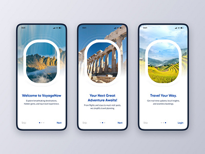 Travel App Onboarding Screens mobile ui onboarding travel app onboarding ui