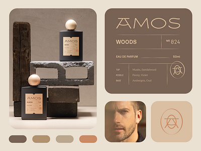 Amos Branding and Packaging Design - Perfume 3d branding colors cosmetics fragrance label label design logo lotion packaging packaging design parfum parfume shampoo skincare ui