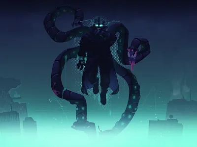 🧬🐙 art character doc ock doctor octopus fanart game art illustration photoshop spiderman vector zat3am