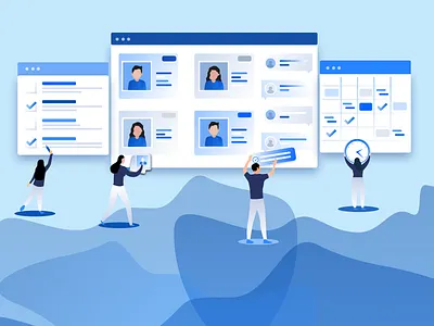 Project Management design illustration minimal ui ux vector website