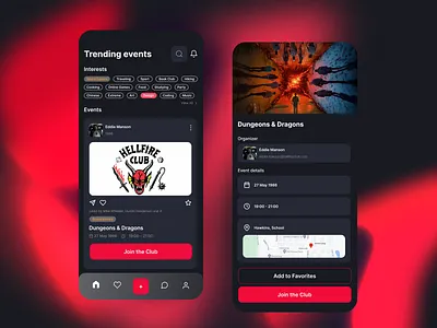 Stranger things Inspiration mobile app app design mobi mobile mobileapp strangerthings ui ux