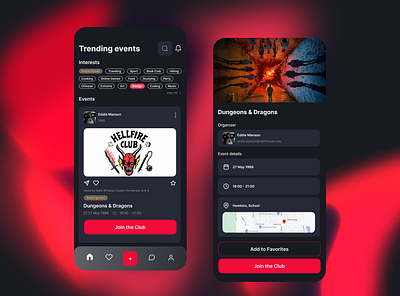 Stranger things Inspiration mobile app app design mobi mobile mobileapp strangerthings ui ux