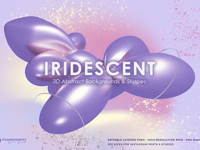 Abstract 3D Iridescent Backgrounds 3d abstract backdrop blender branding design elements futuristic gradients graphic design high resolution illustration iridescent motion graphics phone wallpaper photoshop social media ui wallpaper web backgrounds