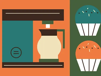 Adobe CC tutorial art coffee cool design illustration muffins pastry plants shop