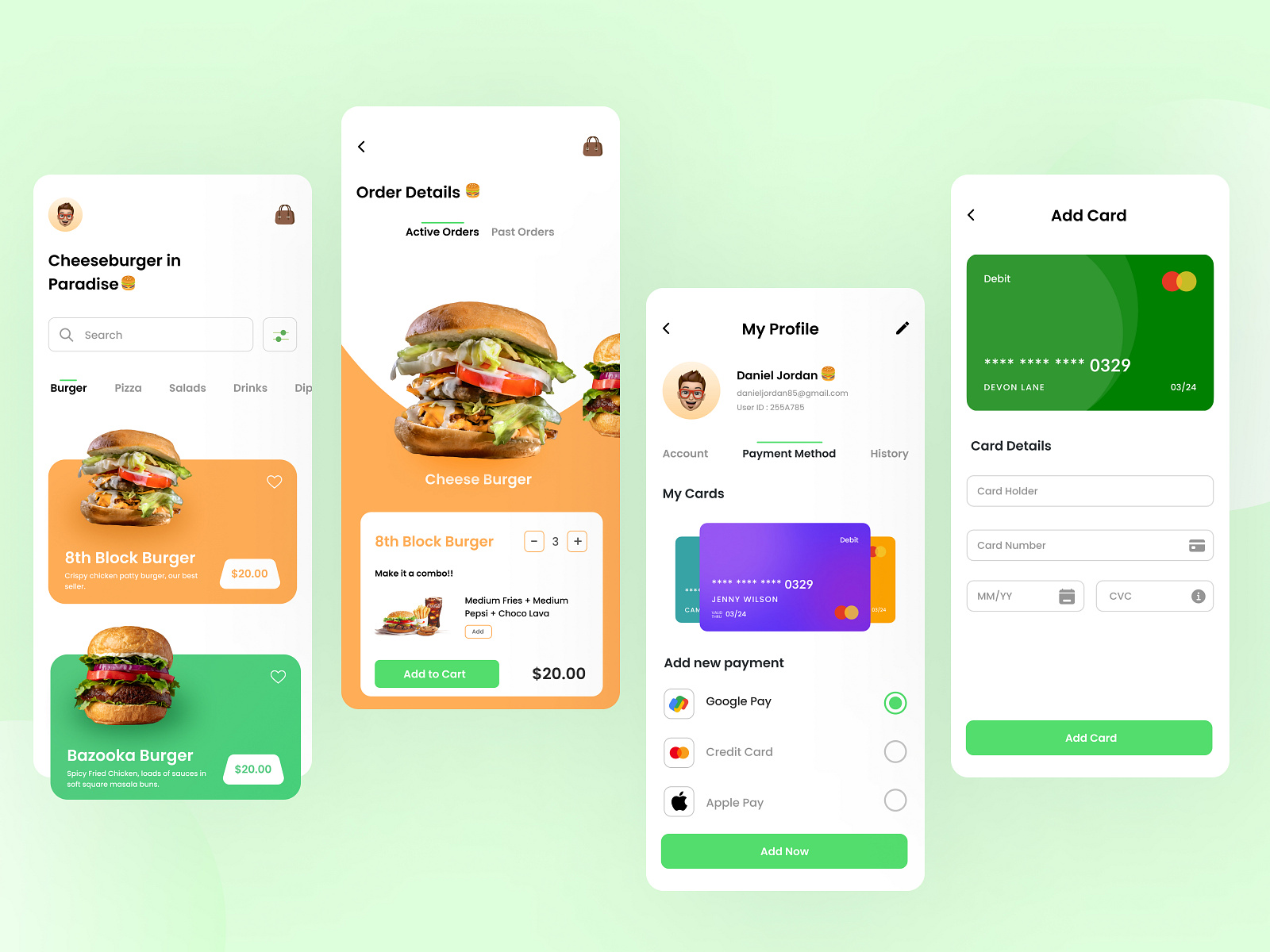 Fast Food app UI by Godson on Dribbble