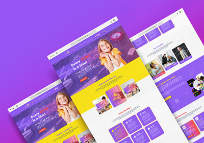 School Admission Landing Page UI/UX Design 3d animation graphic design logo motion graphics ui