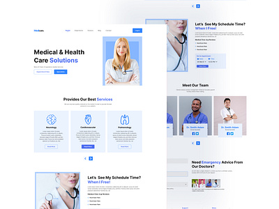 Medical Landing Page Design branding design healthcare healthcare landing page medical landing page design medical ui ui ui template ux website