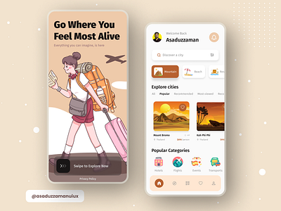 Travel App Design app app design appuidesign appuiux daily ui design figma illustration ios ios app design mobile mobile design tour travel travel app traveling ui uiux ux visual design