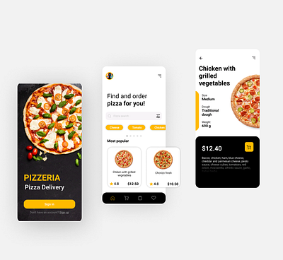 Pizza Restaurant delivery app. UI/UX Design app figma food pizza ui ux