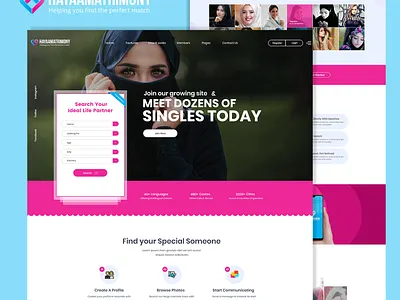 Hayaamatrimony Website Design bride and groom couple dating event finder graphi love marketplace marriage match making matchmaking muslim couple muslim match making trendy design ui web layout webdesign wedding wedding planner