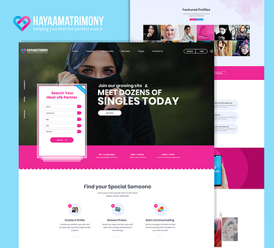 Hayaamatrimony Website Design bride and groom couple dating event finder graphi love marketplace marriage match making matchmaking muslim couple muslim match making trendy design ui web layout webdesign wedding wedding planner