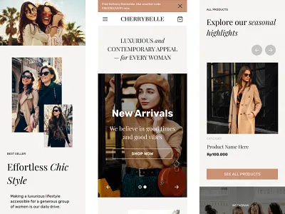 Women's Fashion Mobilesite branding design landingpage ui ux website