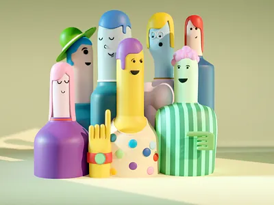 Family 3D Character 2d 3d 3d art 3d character 3d illustration 3d render blender character character design color design family family illustration illustration isometric lowpoly