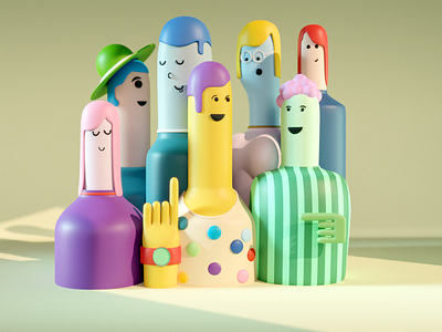 Family 3D Character 2d 3d 3d art 3d character 3d illustration 3d render blender character character design color design family family illustration illustration isometric lowpoly