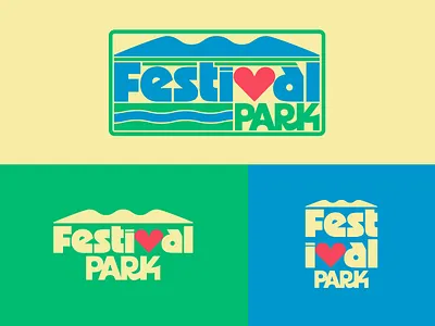 Festival Park Brand Identity appalachian brand identity branding custom design funky heart logo illustration logo logo design love meadow mountain music and arts music festival music industry north carolina south typography virginia