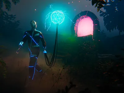 Portal to Paradise android blender concept art gateway night portal power