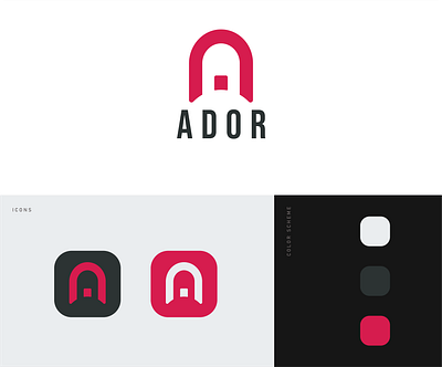 Presentation of the Logo for myself (ADOR) app branding design graphic design illustration logo typography vector