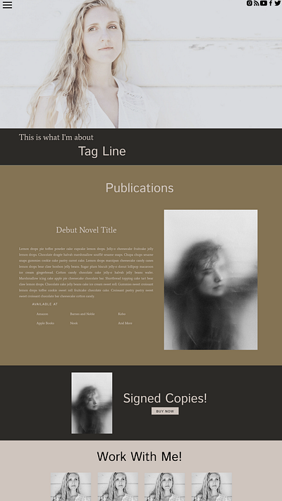 Debut Author Website branding design mobile design mockup ui ui design webdesign