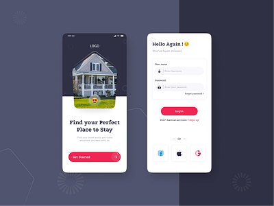 Hostel App - Login/Signin creative login ui for hostel app