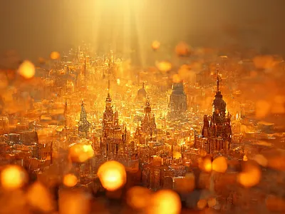 Golden City in the 30th Century ai art direction artist midjourney motion media