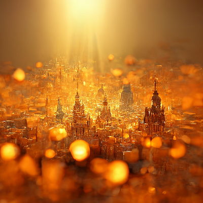 Golden City in the 30th Century ai art direction artist midjourney motion media