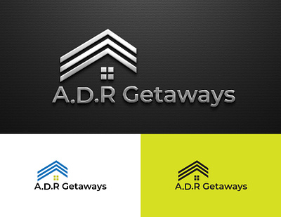 ADR Getaways Logo abstract logo branding design graphic design home logo illustration logo real estate logo typography vector