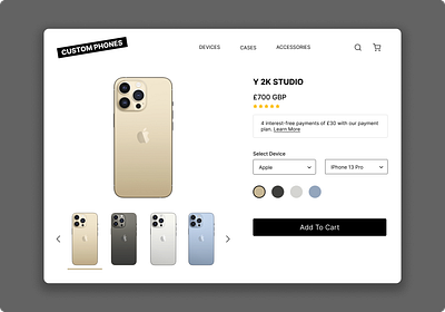 Daily UI Day 33 - Customise Product 033 customise customize dailyui dailyui33 design ecommerce iphone ui