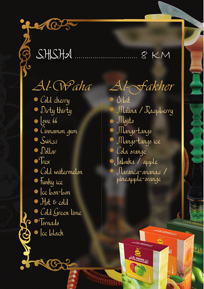 Menu design #2 - Shisha menu branding design graphic design illustration menu poster