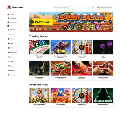 Monstaker (Dashboard Page) blockchain cryptocurrency dapps dashboard defi design gamefi pool solana token ui web3