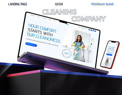 Landing of the cleaning company cleaning desing uxui figma landing page ui ux weblium